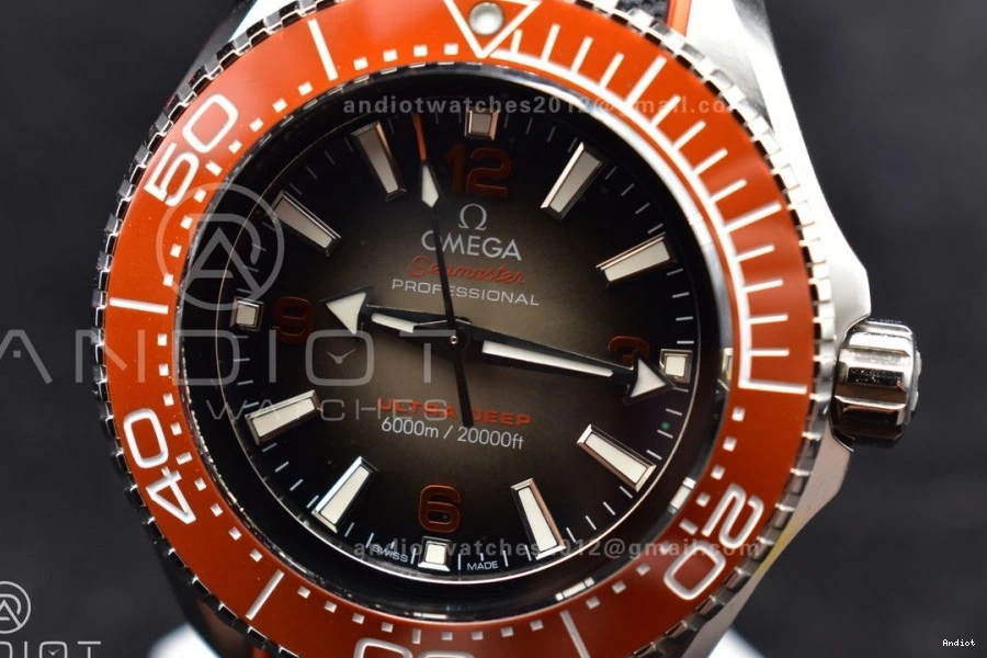 Ceramic on Best Bezel SS Deep 6000M Ultra A2824 Rubber Dial Edition Seamaster 1:1 Black Strap Gray TF Orange 1218